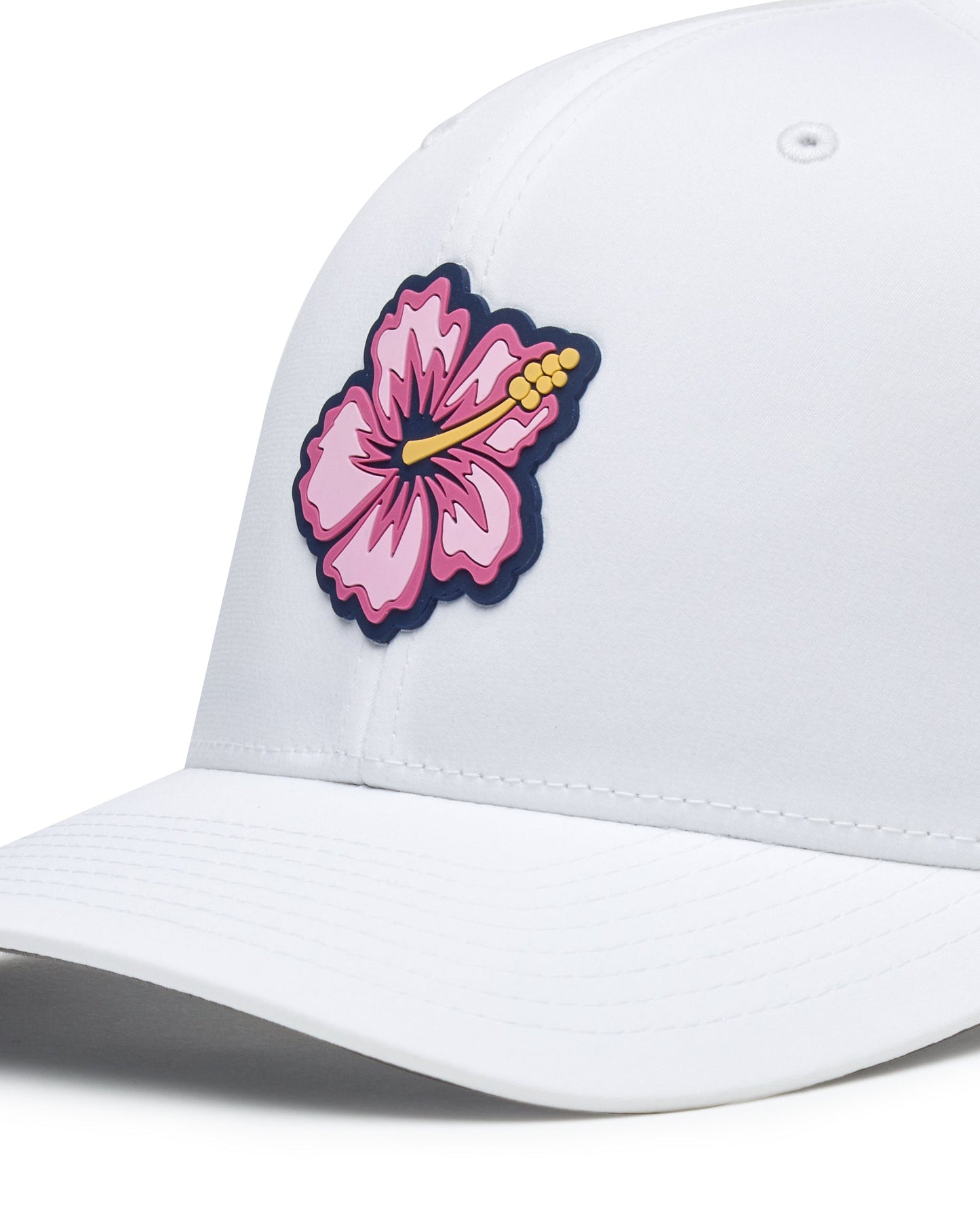 Straight Down Hibiscus Hat - White