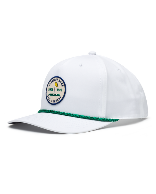 Straight Down Pin High Rope Hat - White Kelly