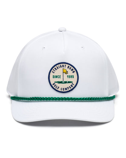 Straight Down Pin High Rope Hat - White Kelly