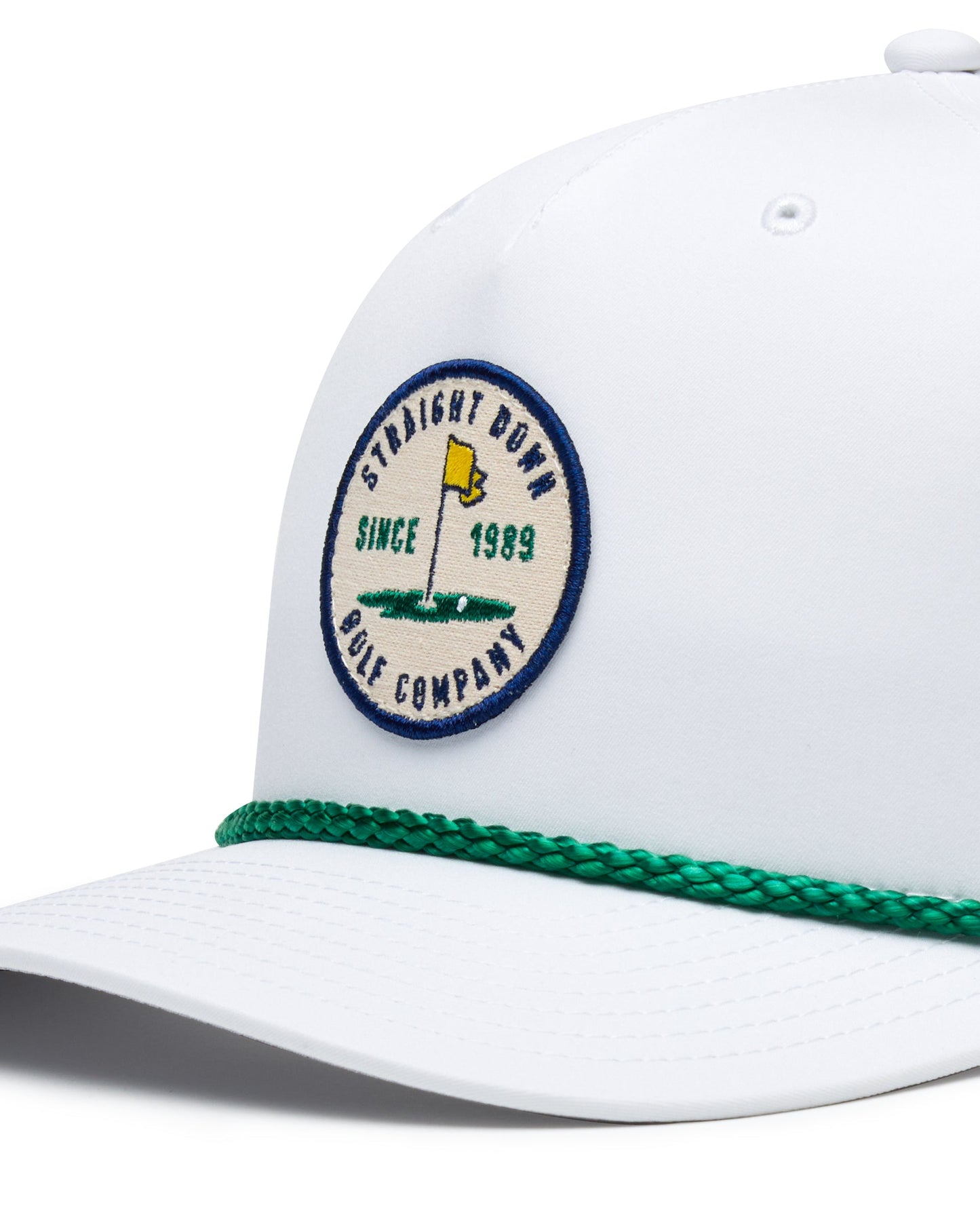 Straight Down Pin High Rope Hat - White Kelly