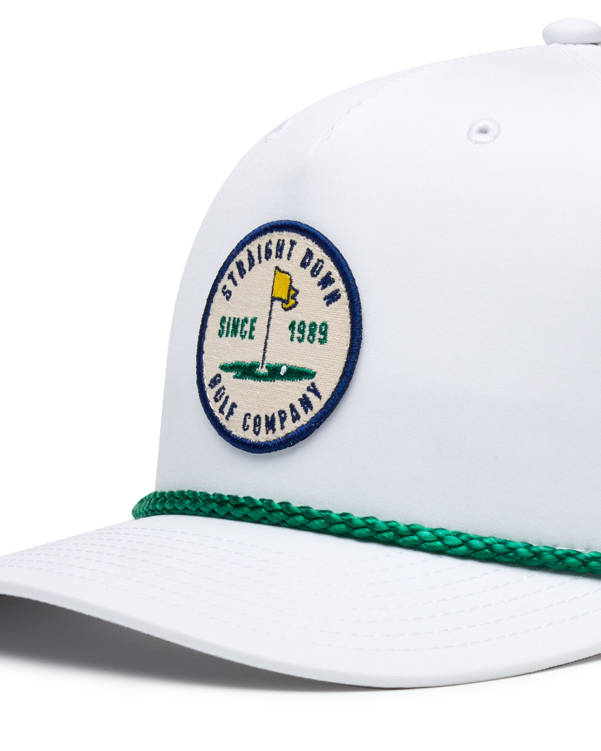 Straight Down Pin High Rope Hat - White Kelly