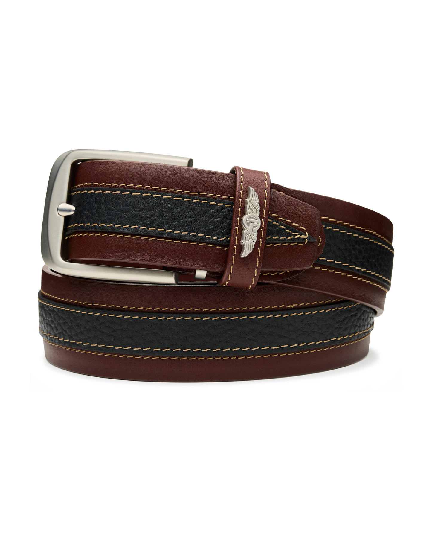 Straight Down Wrangler Leather Belt - Brown