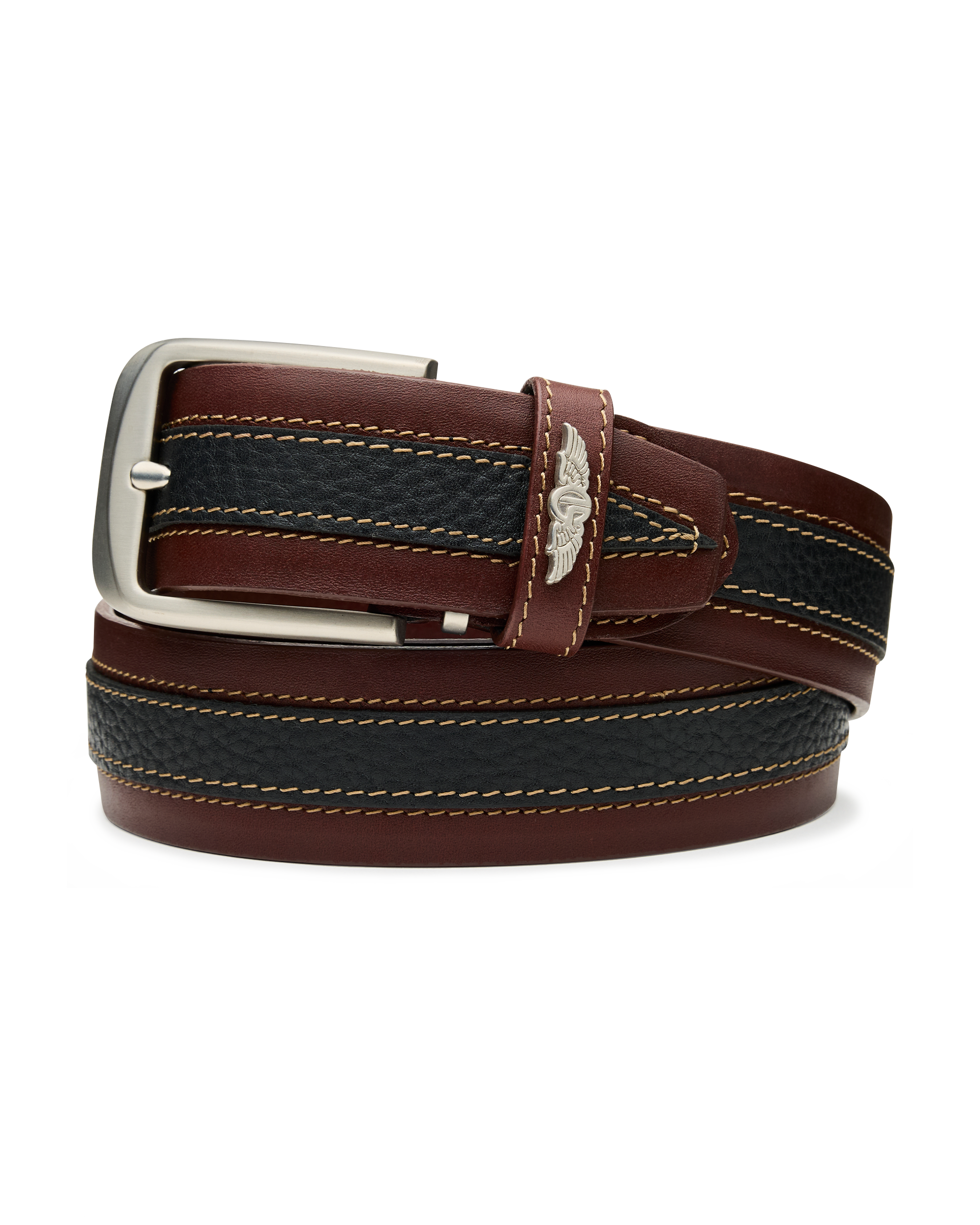 Straight Down Wrangler Leather Belt - Brown