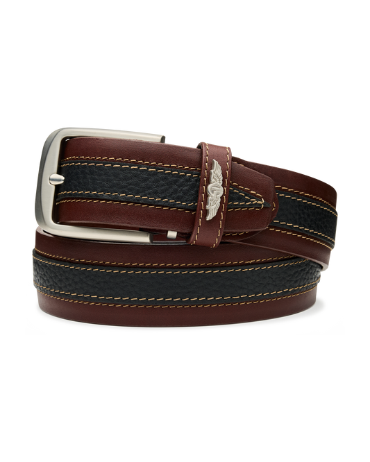 Straight Down Wrangler Leather Belt - Brown