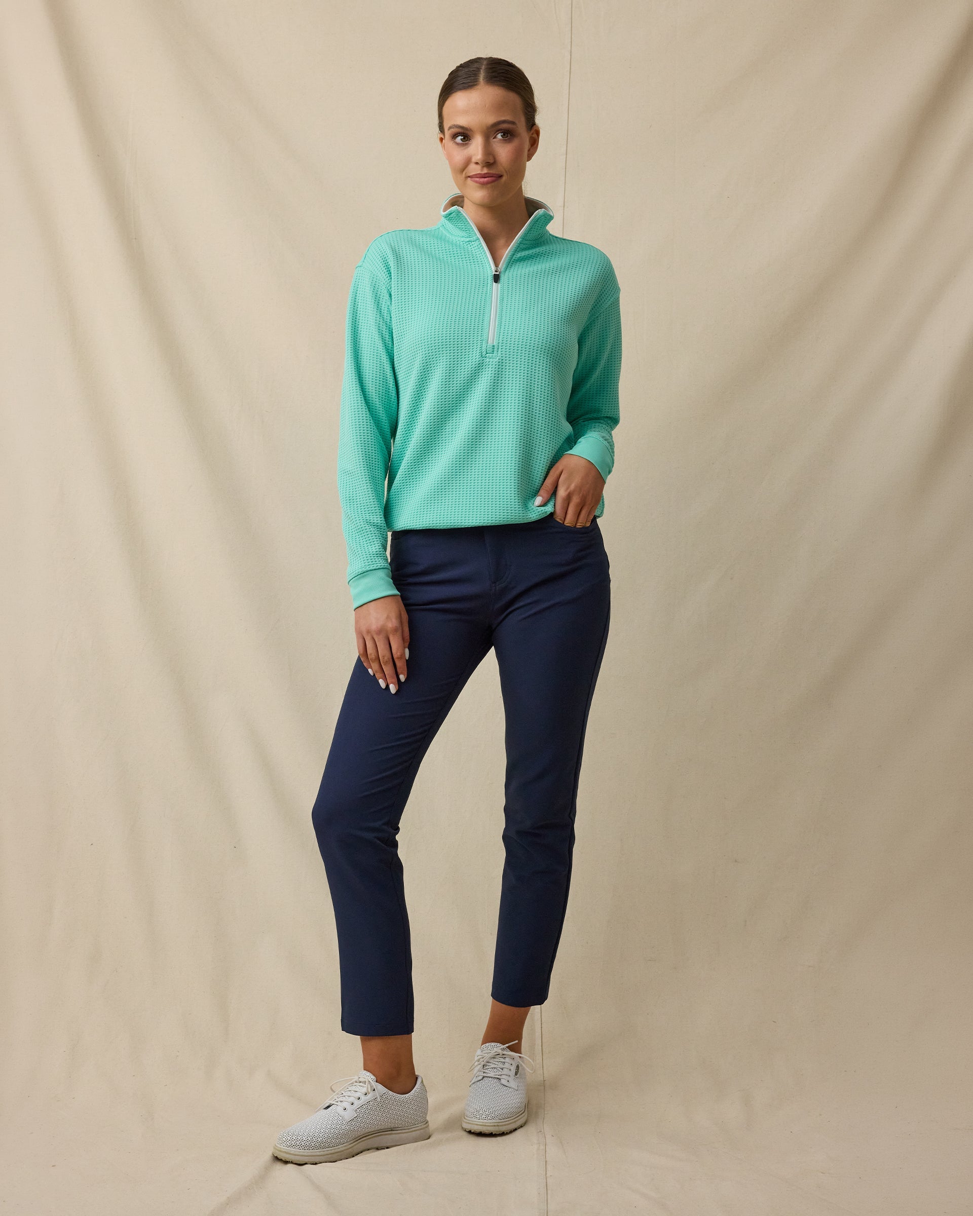 Straight Down Opal Half Zip - Cascade