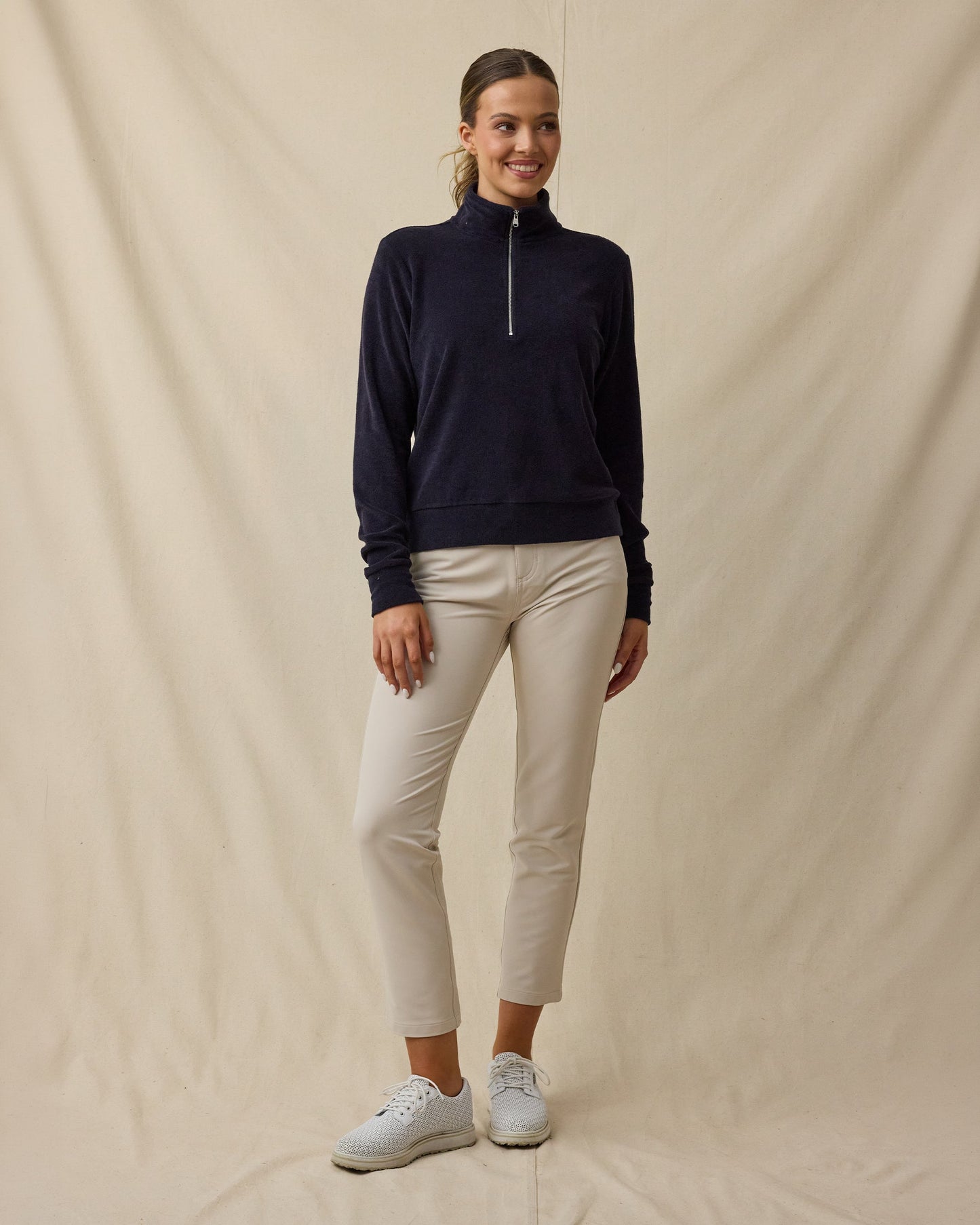 Straight Down Collette Quarter Zip - New Indigo