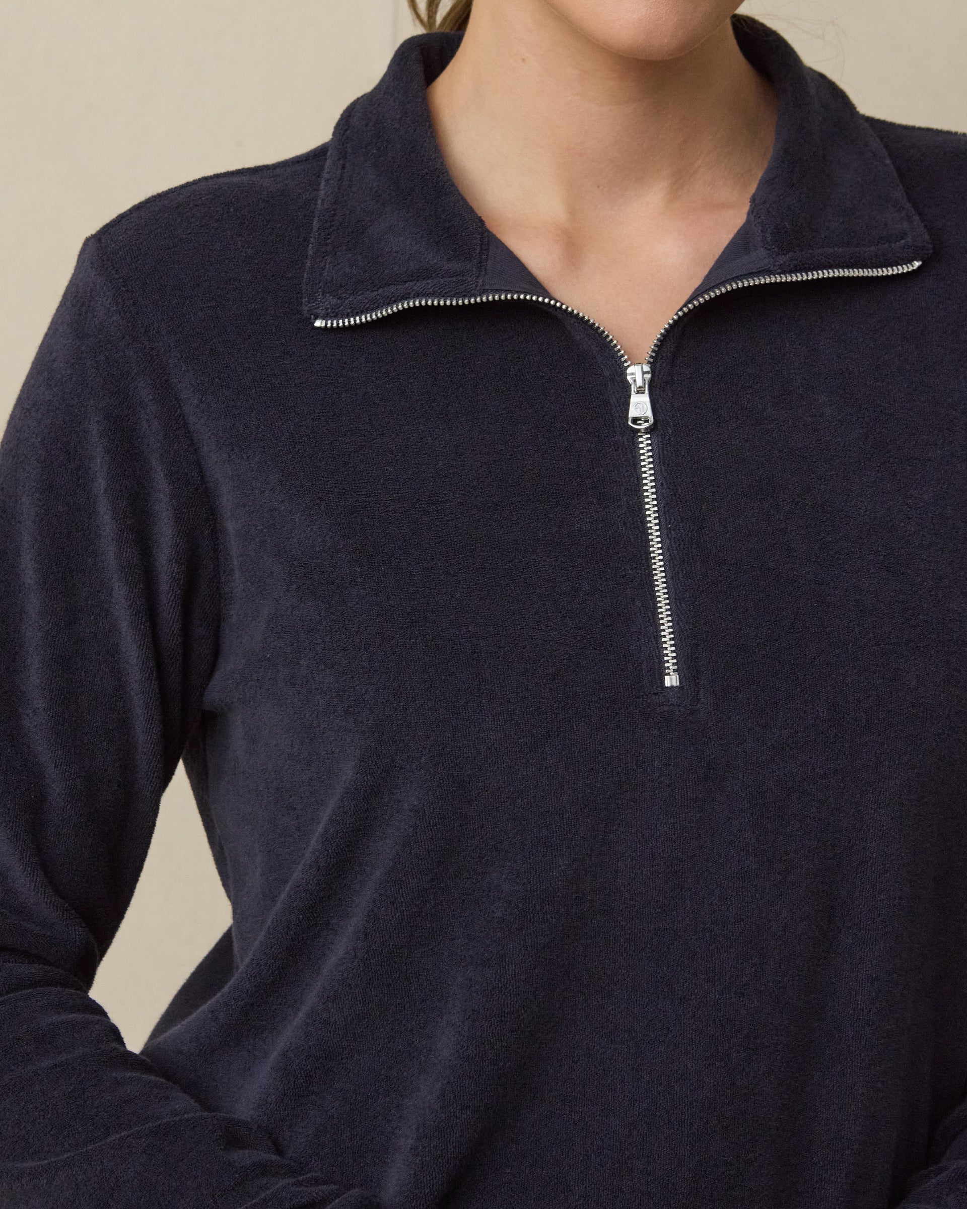 Straight Down Collette Quarter Zip - New Indigo