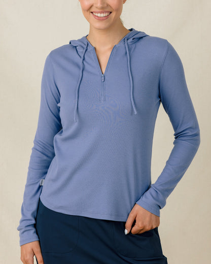 Straight Down Thyme Quarter Zip Hoodie - Tidal