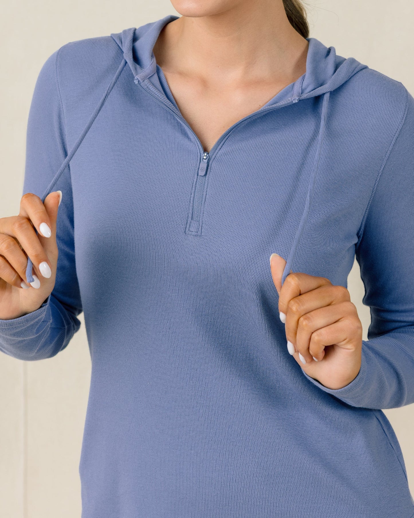 Straight Down Thyme Quarter Zip Hoodie - Tidal