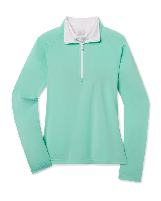 Straight Down Clara Quarter Zip - Cascade