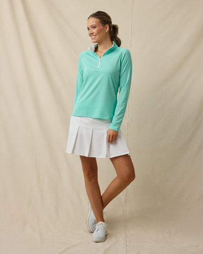 Straight Down Clara Quarter Zip - Cascade