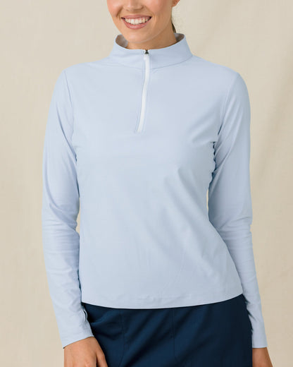 Straight Down Mylite Quarter Zip - Lake