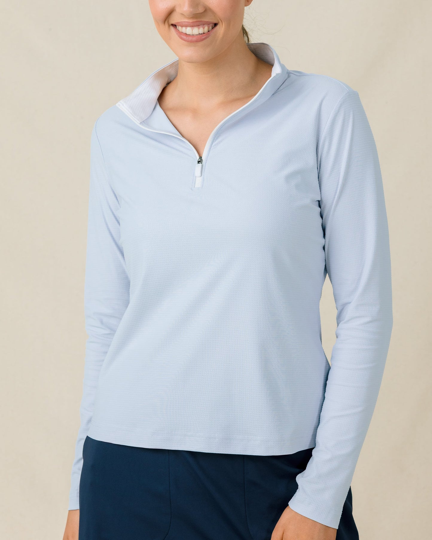 Straight Down Mylite Quarter Zip - Lake