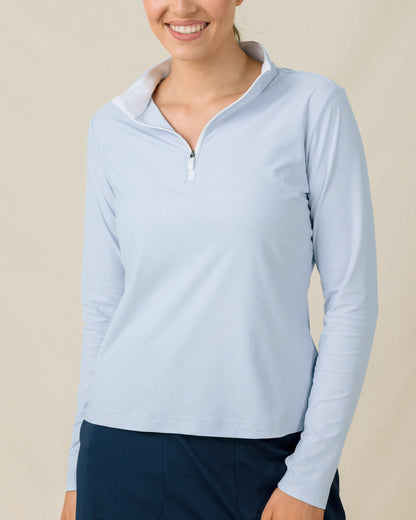 Straight Down Mylite Quarter Zip - Lake