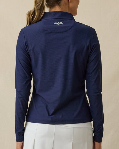 Straight Down Mylite Quarter Zip - New Indigo