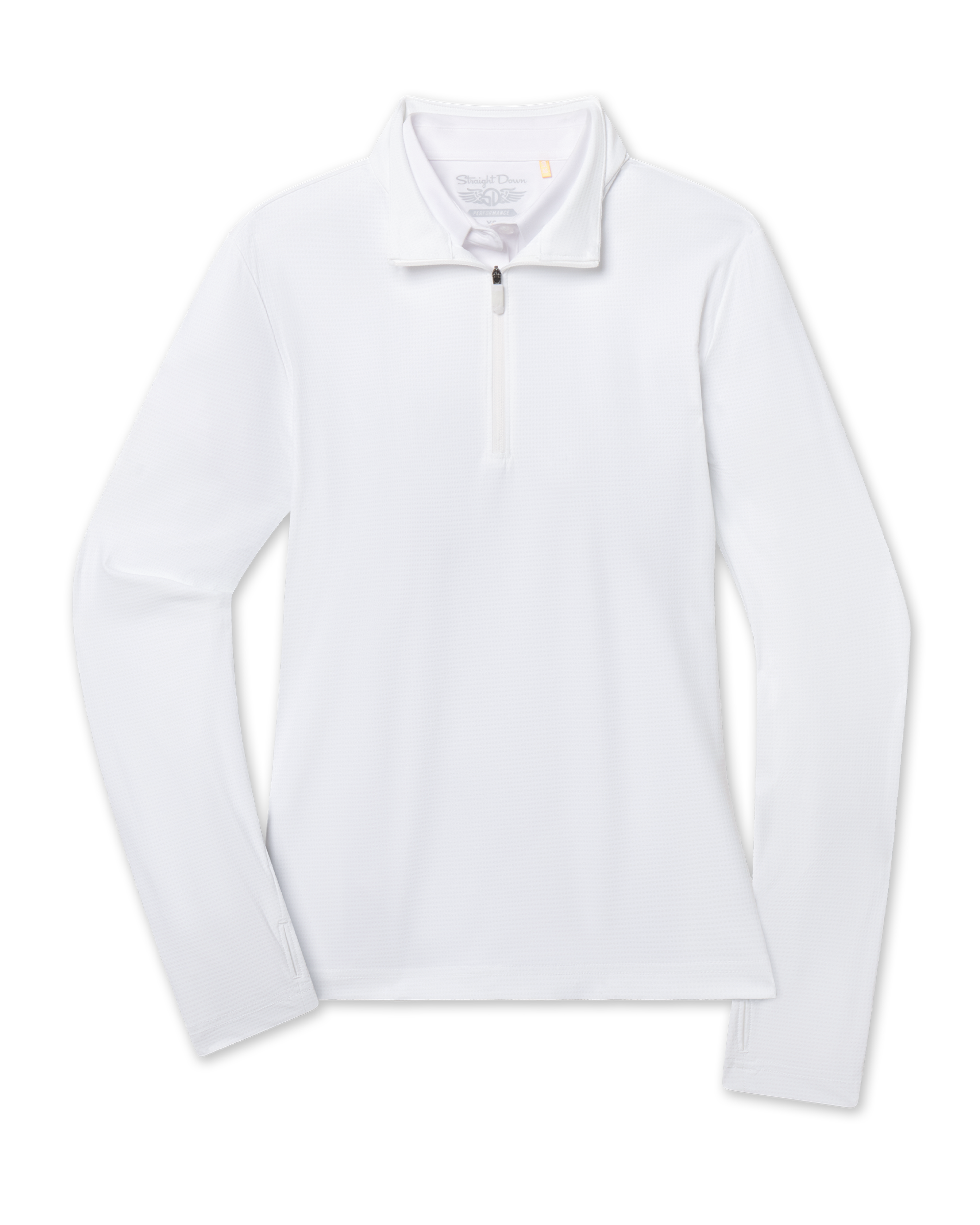 Straight Down Mylite Quarter Zip - White