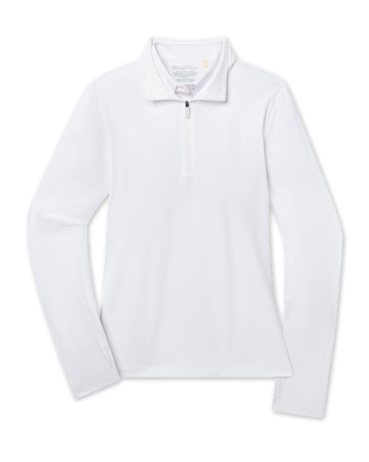 Straight Down Mylite Quarter Zip - White
