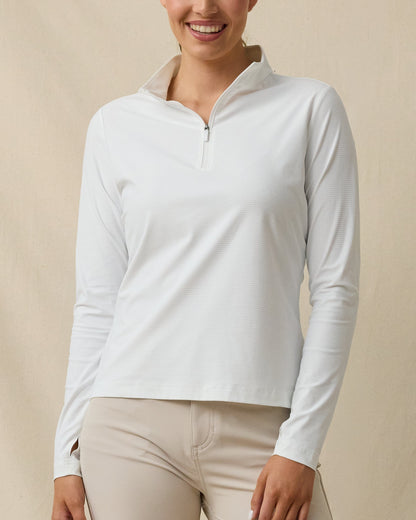 Straight Down Mylite Quarter Zip - White