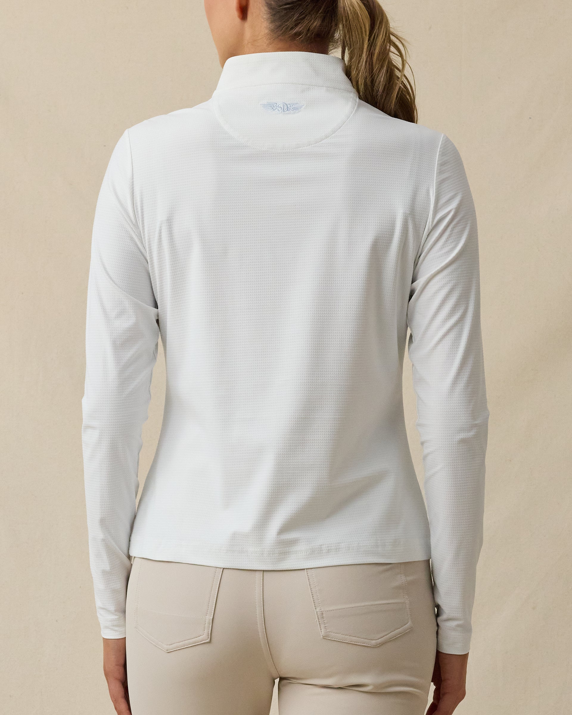 Straight Down Mylite Quarter Zip - White