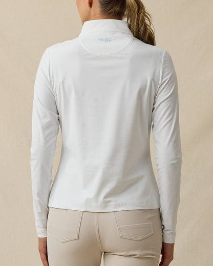 Straight Down Mylite Quarter Zip - White