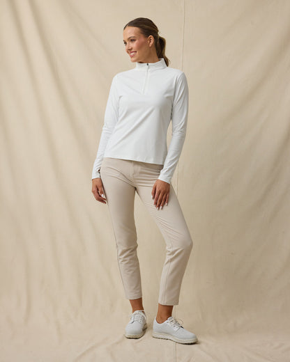 Straight Down Mylite Quarter Zip - White