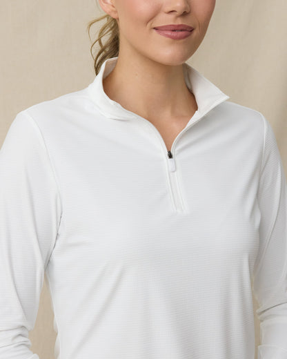 Straight Down Mylite Quarter Zip - White
