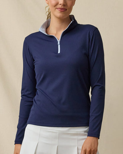 Straight Down Skyler Quarter Zip - New Indigo