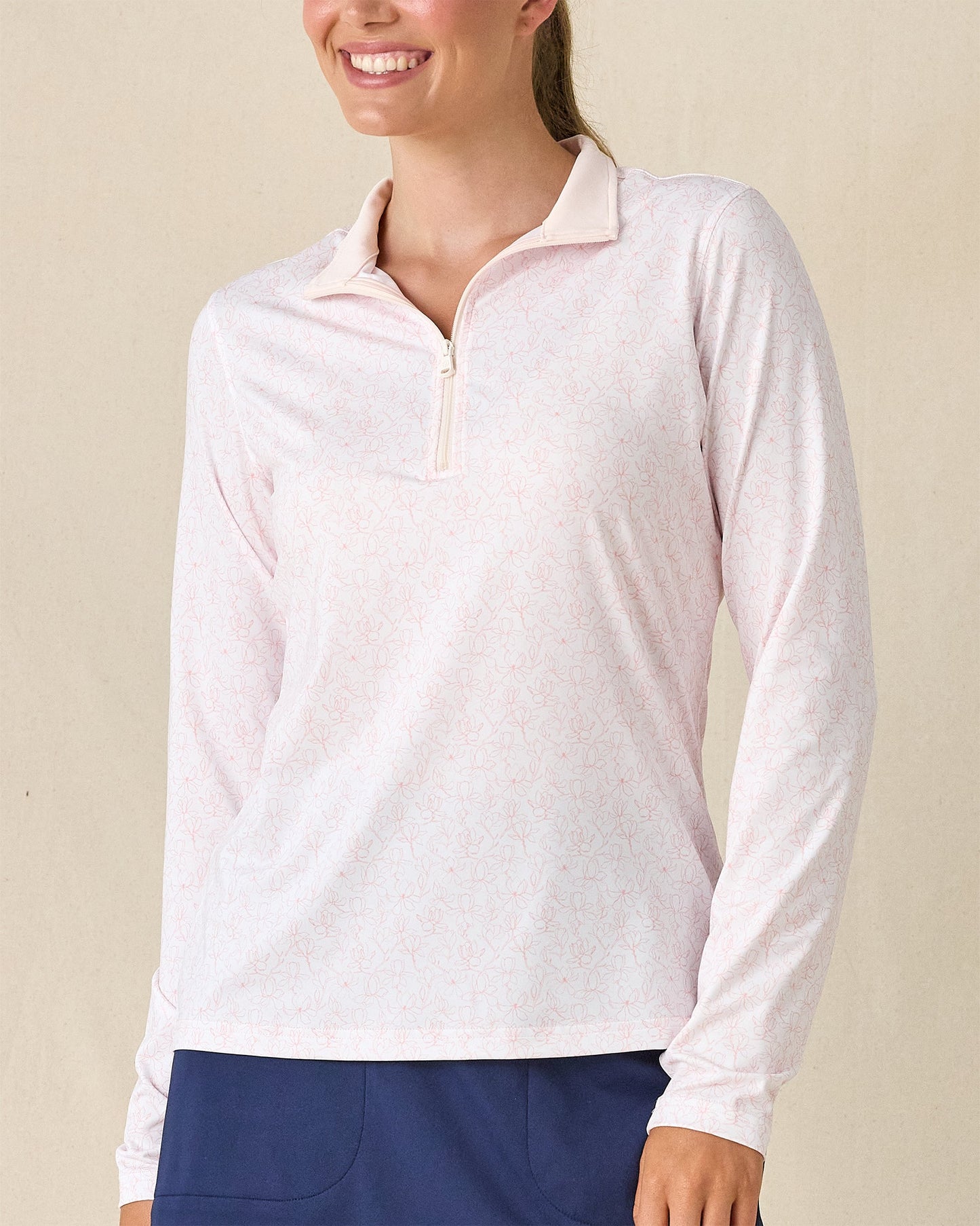 Straight Down Royal Orchid Quarter Zip - Pearl