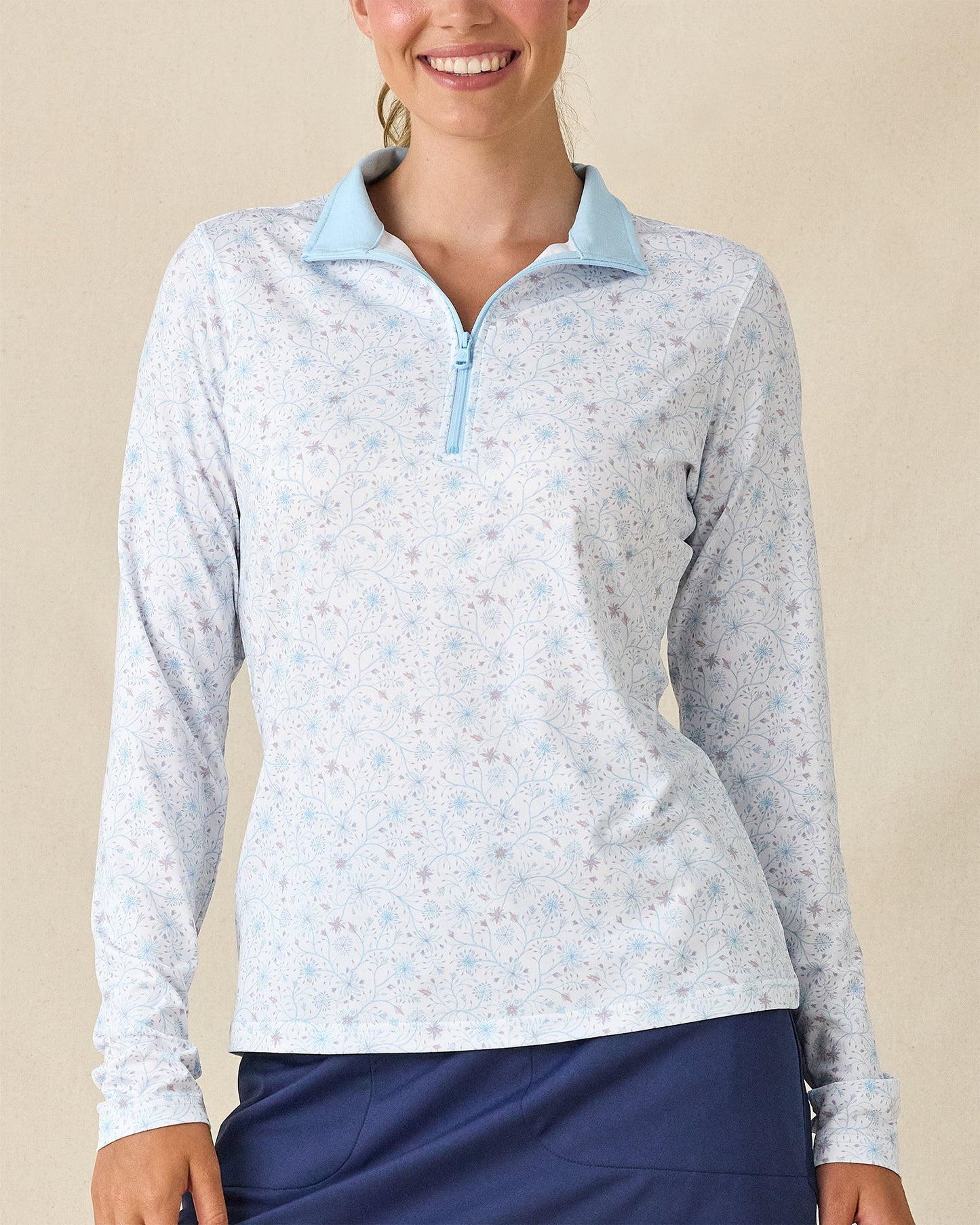Straight Down Mariette Quarter Zip - Gemstone