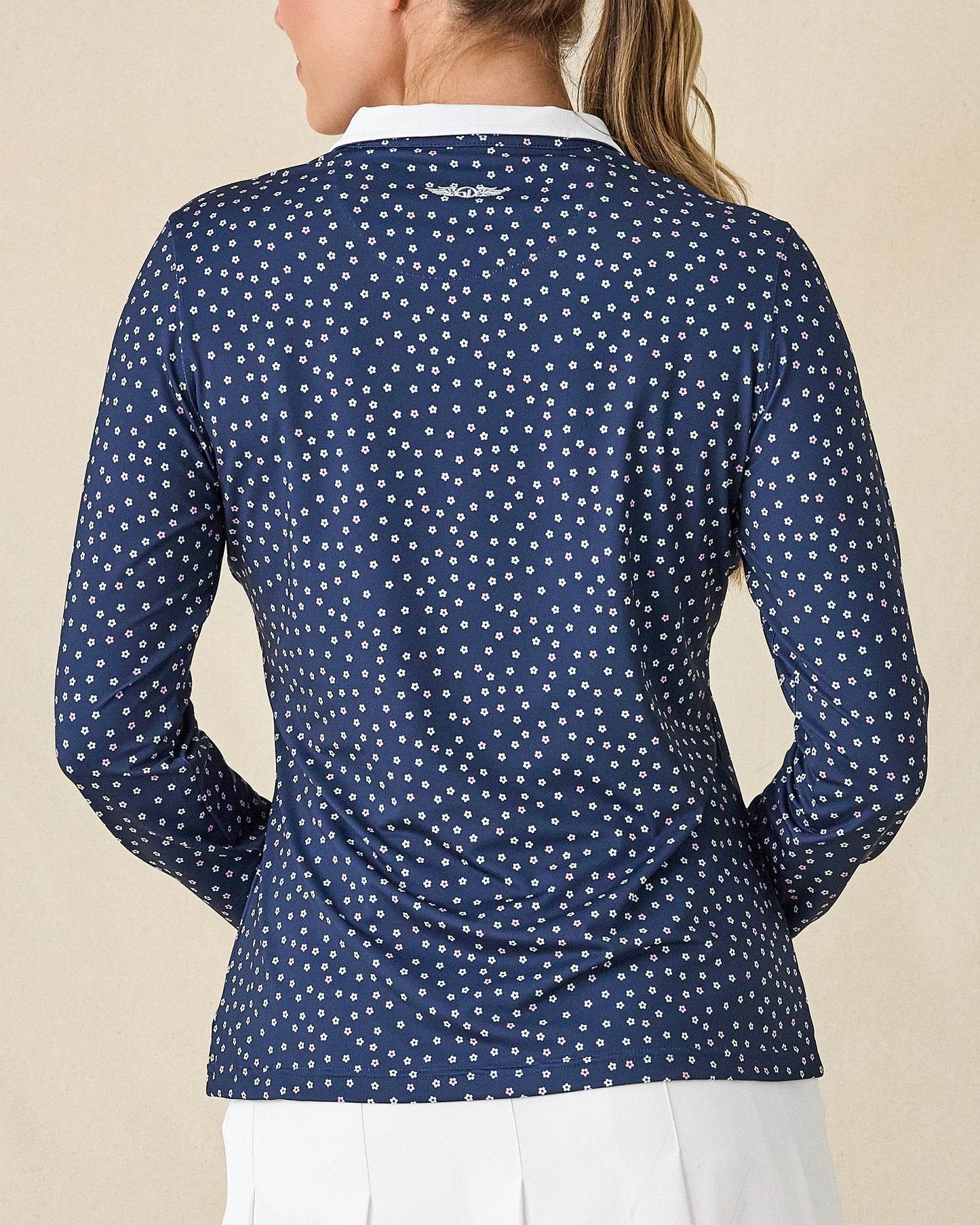 Straight Down Cherry Bloom Quarter Zip - New Indigo