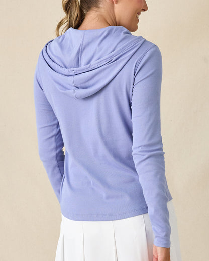 Straight Down Thyme Quarter Zip Hoodie - Blue Shade