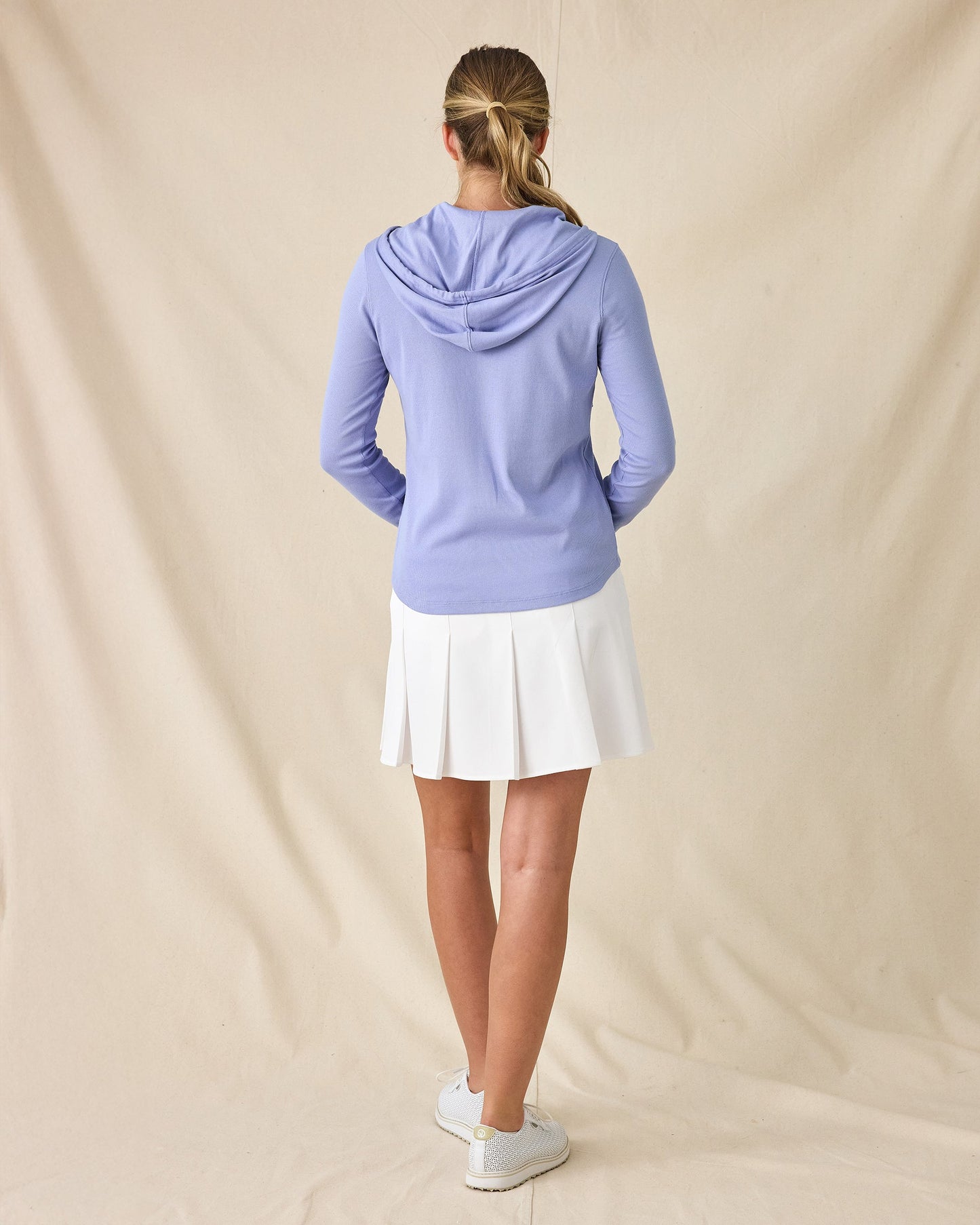 Straight Down Thyme Quarter Zip Hoodie - Blue Shade