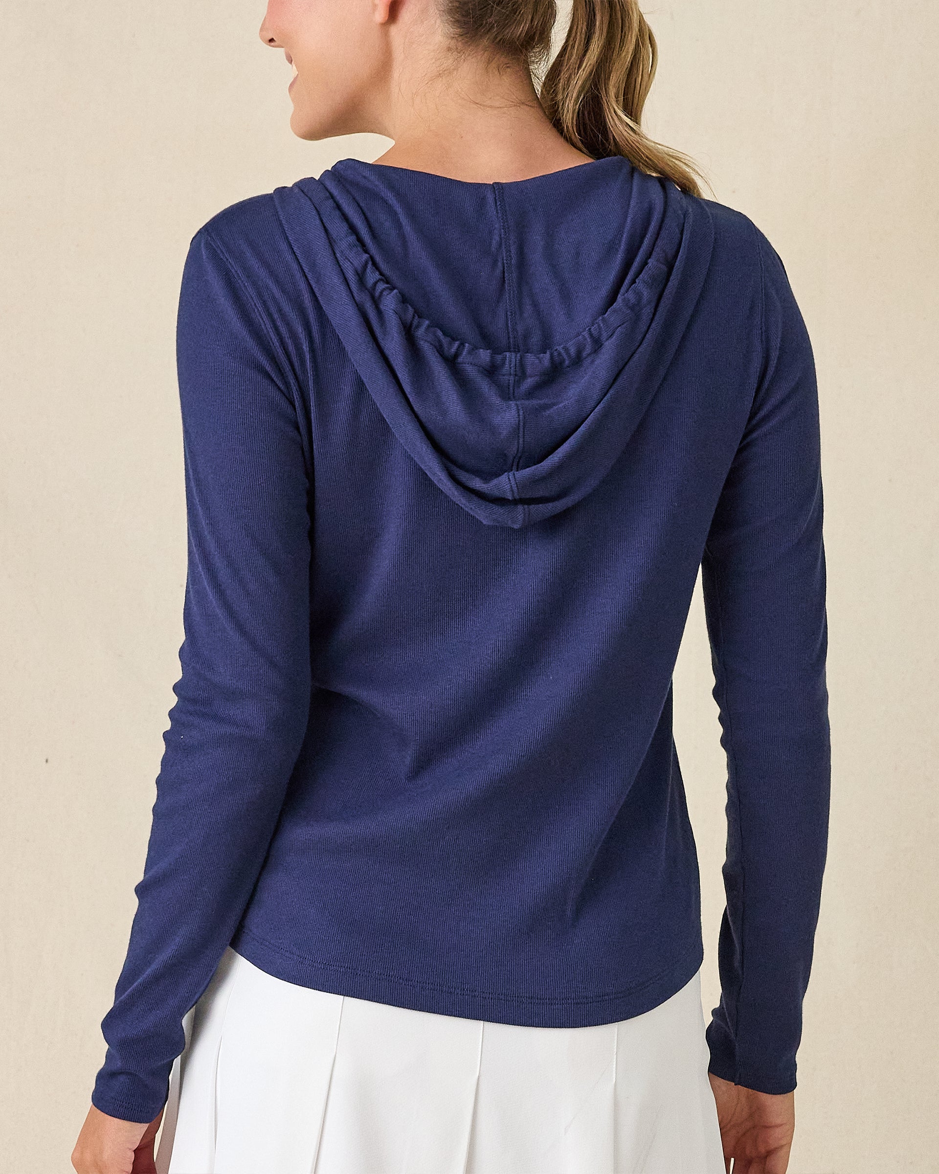 Straight Down Thyme Quarter Zip Hoodie - New Indigo