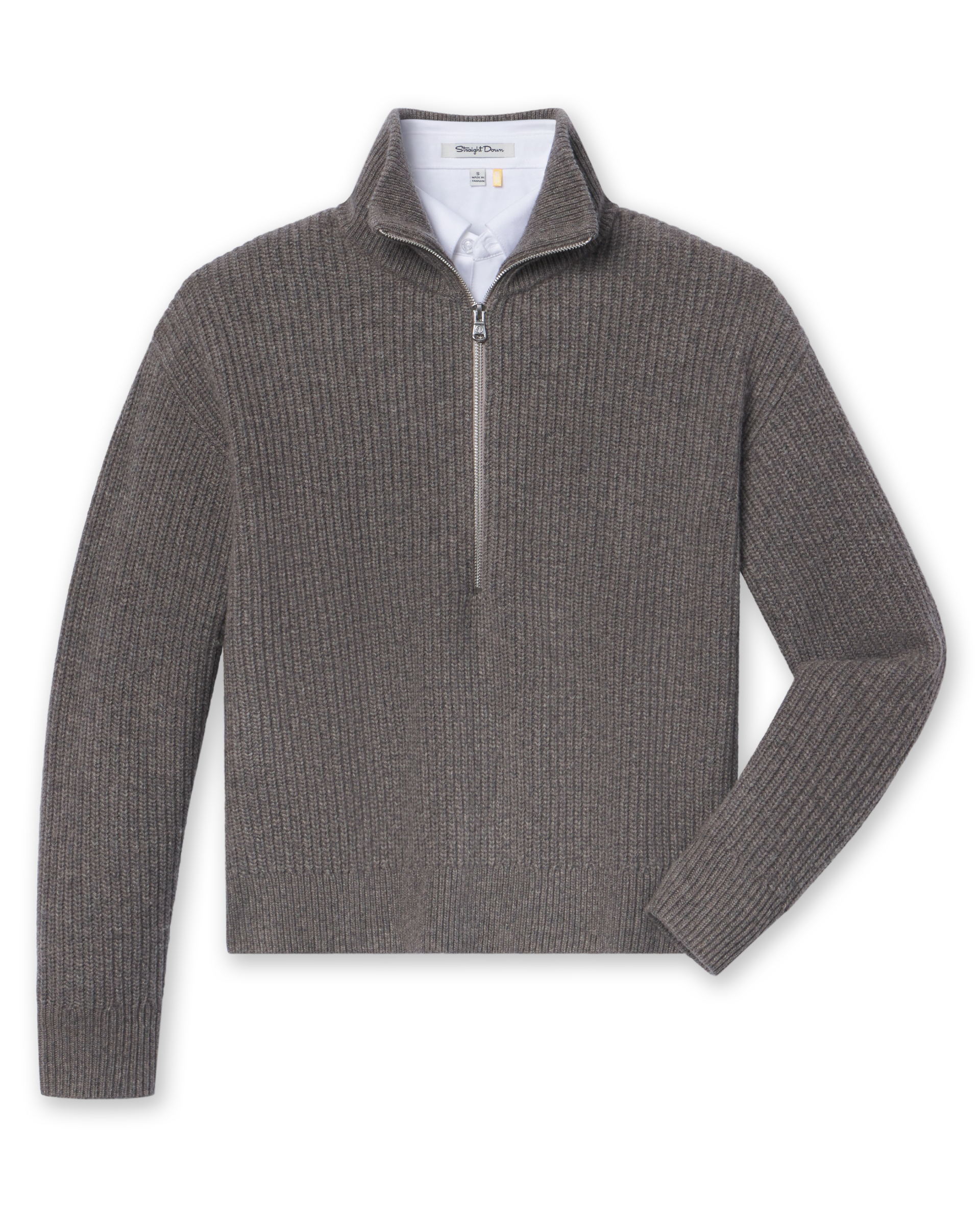 Straight Down Devon Half Zip Sweater - Woodland