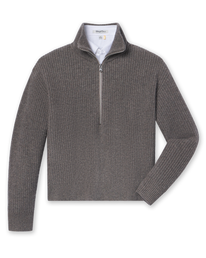 Straight Down Devon Half Zip Sweater - Woodland