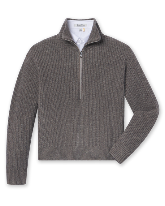 Straight Down Devon Half Zip Sweater - Woodland