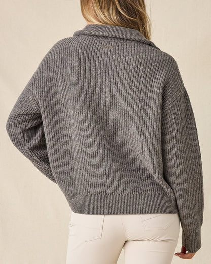 Straight Down Devon Half Zip Sweater - Woodland