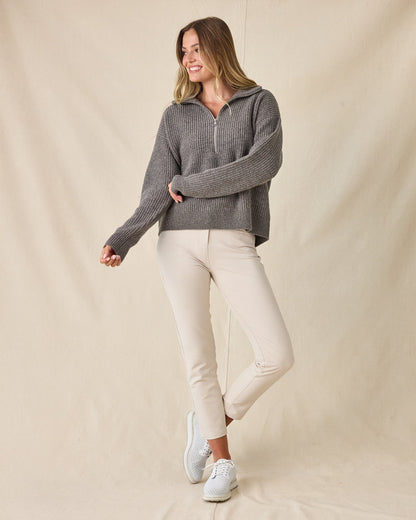 Straight Down Devon Half Zip Sweater - Woodland