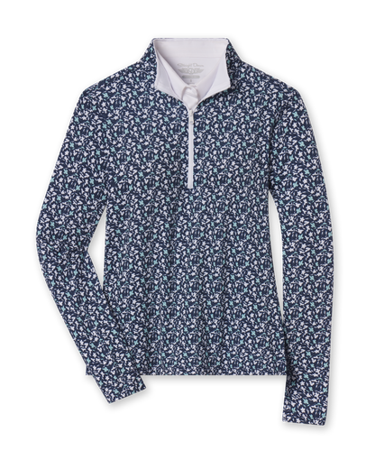 Straight Down Flores Quarter Zip - New Indigo