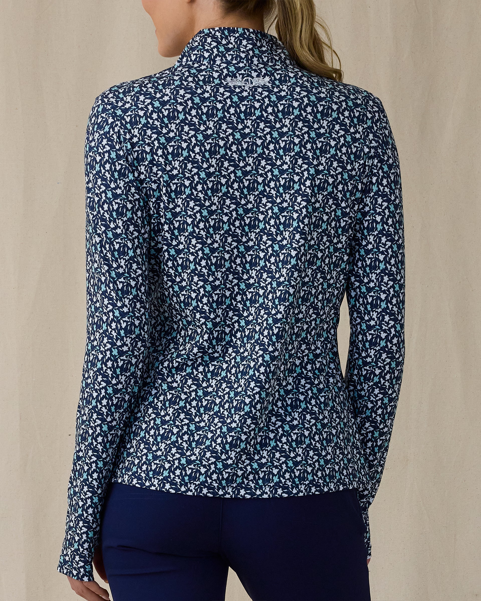 Straight Down Flores Quarter Zip - New Indigo