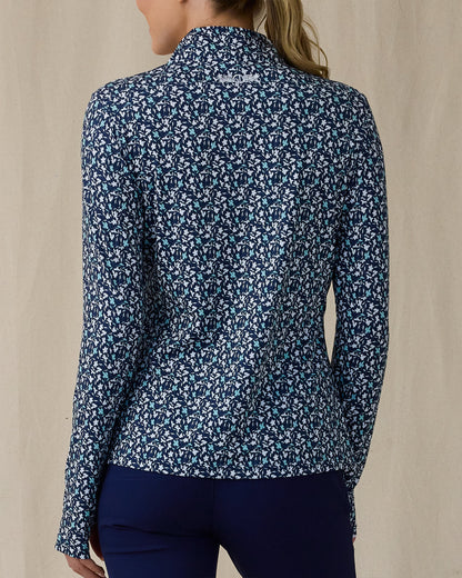 Straight Down Flores Quarter Zip - New Indigo