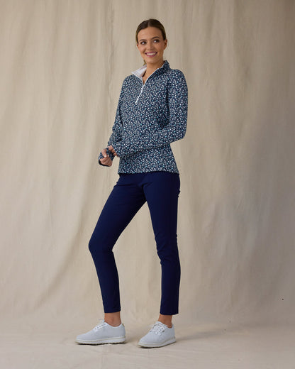 Straight Down Flores Quarter Zip - New Indigo