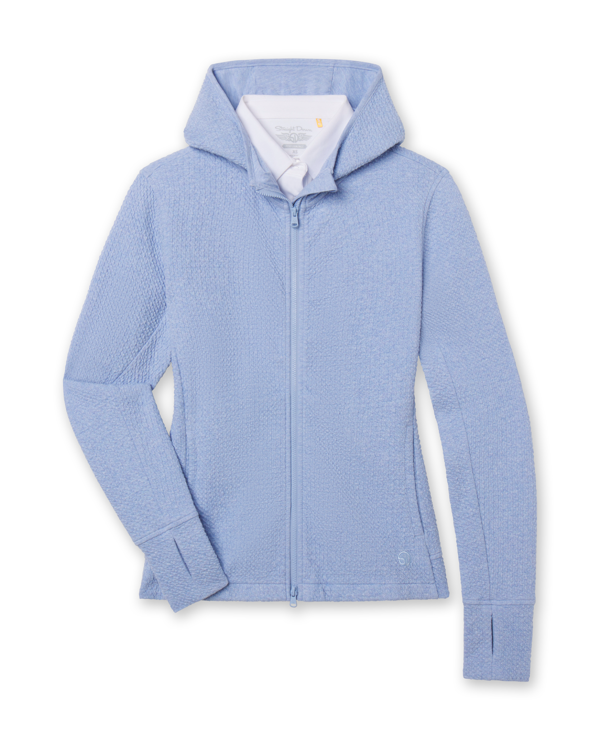 Straight Down Highland Hooded Jacket - Blue Heather