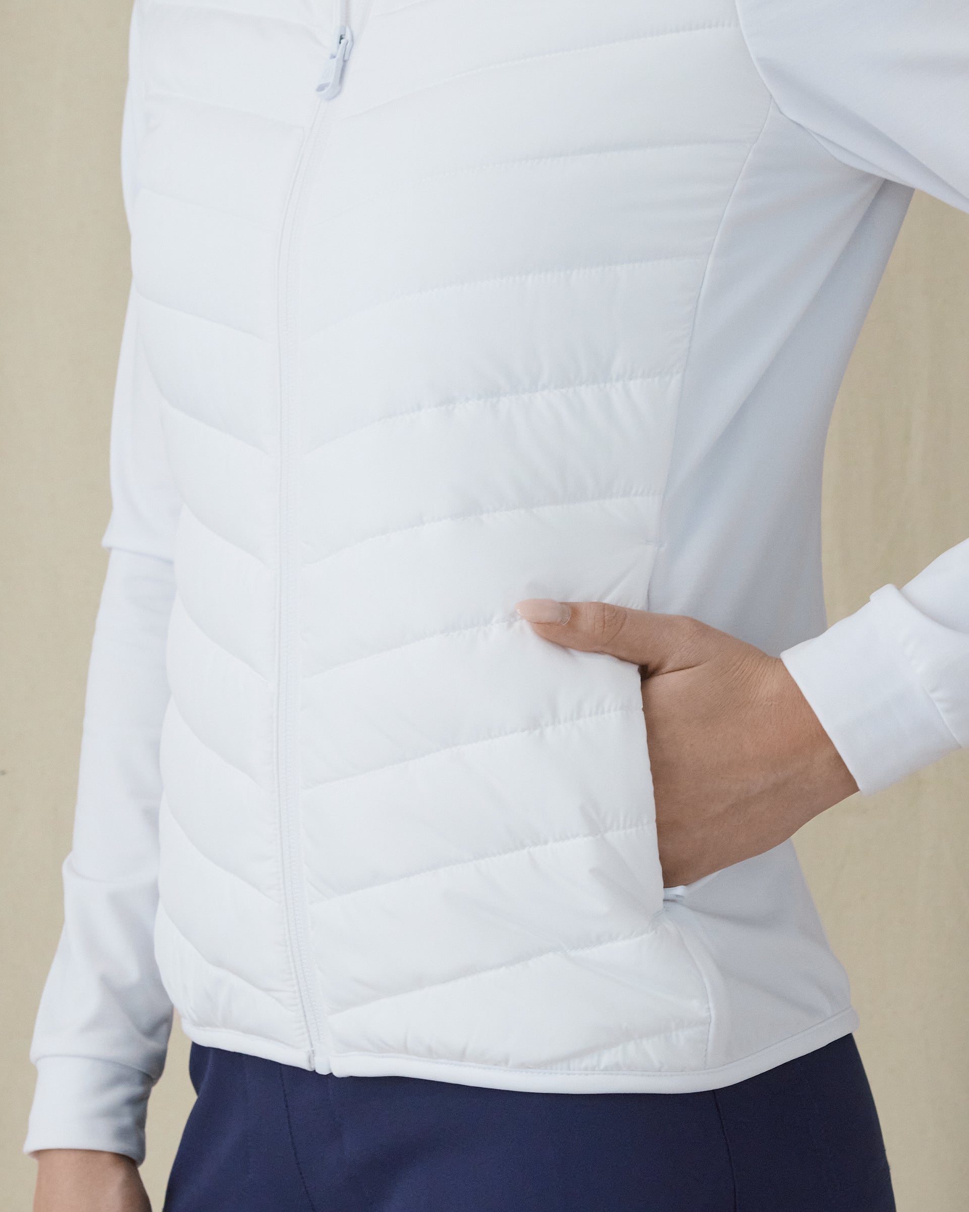 Straight Down Ida Hybrid Jacket - White
