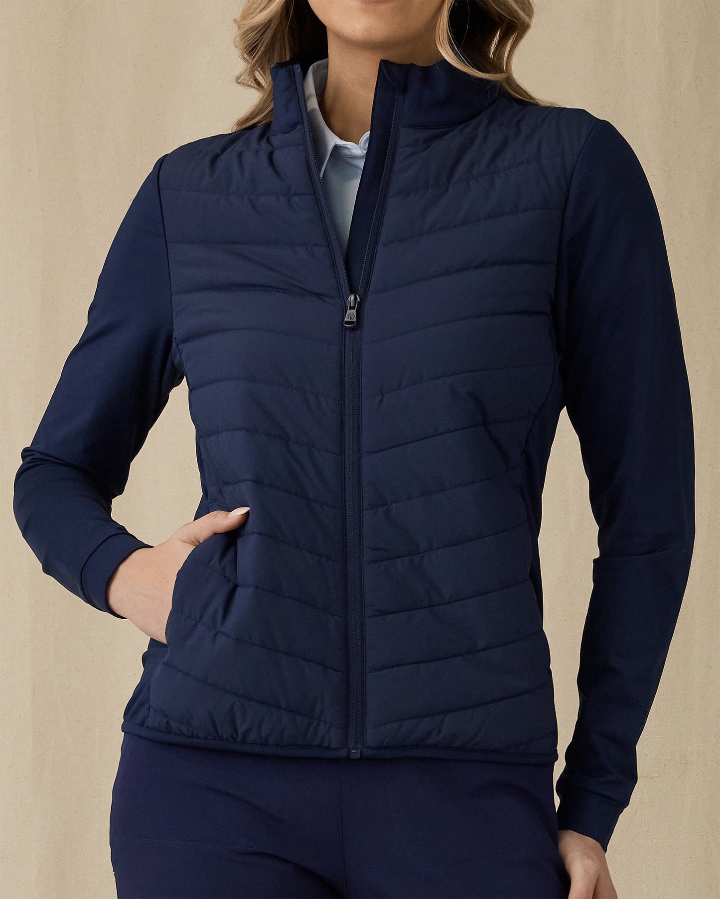 Straight Down Ida Hybrid Jacket - New Indigo