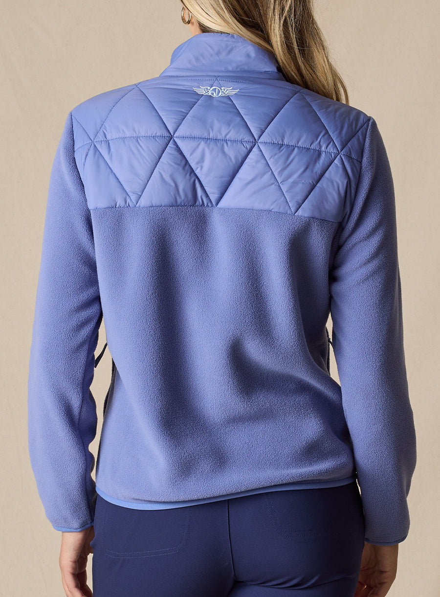 Straight Down Laurel Hybrid Fleece Jacket - Blueberry