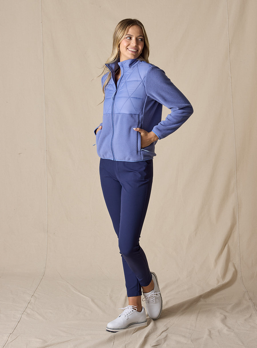 Straight Down Laurel Hybrid Fleece Jacket - Blueberry