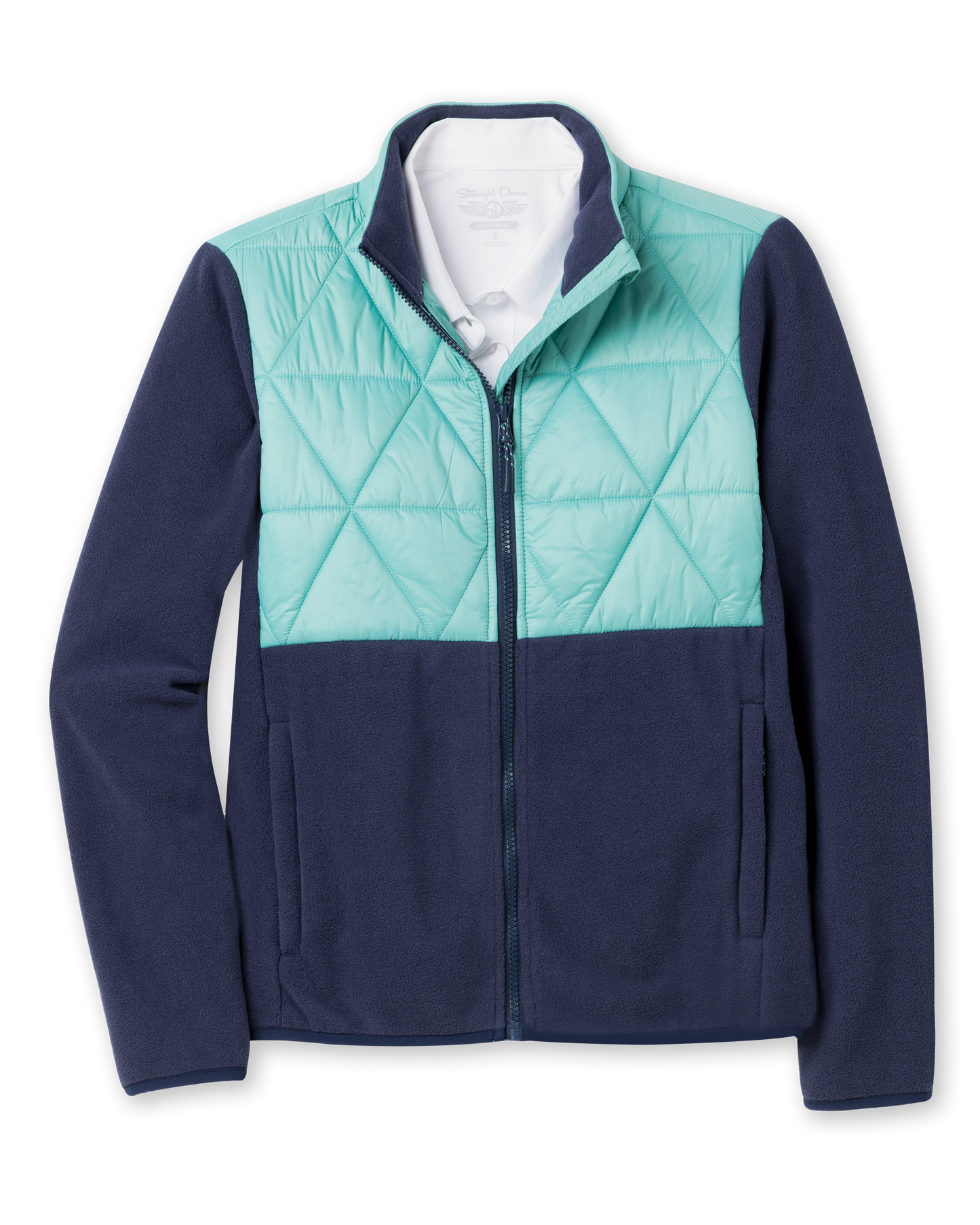 Straight Down Laurel Hybrid Fleece Jacket - Sea Green New Indigo