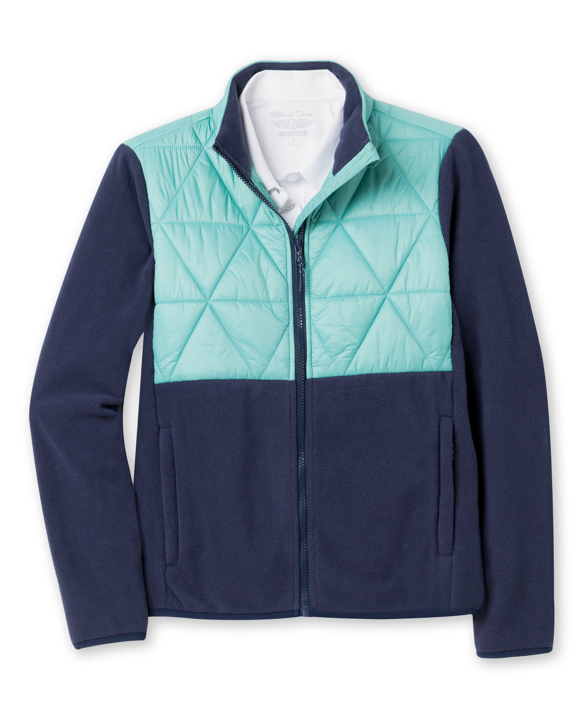 Straight Down Laurel Hybrid Fleece Jacket - Sea Green New Indigo