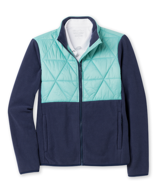 Straight Down Laurel Hybrid Fleece Jacket - Sea Green New Indigo